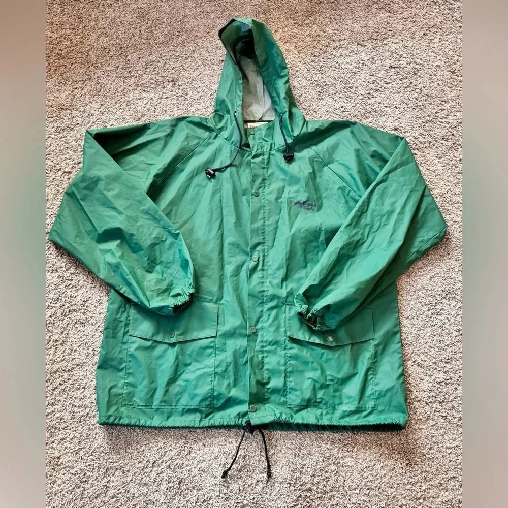 Storm Champ By Tingley Vintage Rain Jacket PVC Green Men Size XL